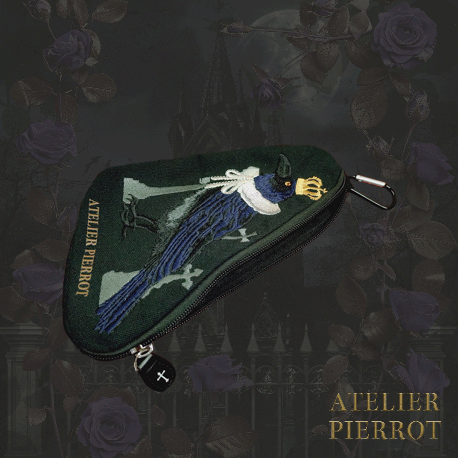 【ATELIER PIERROT"야행성 무덤"코빈 파우치 퍼플/블랙