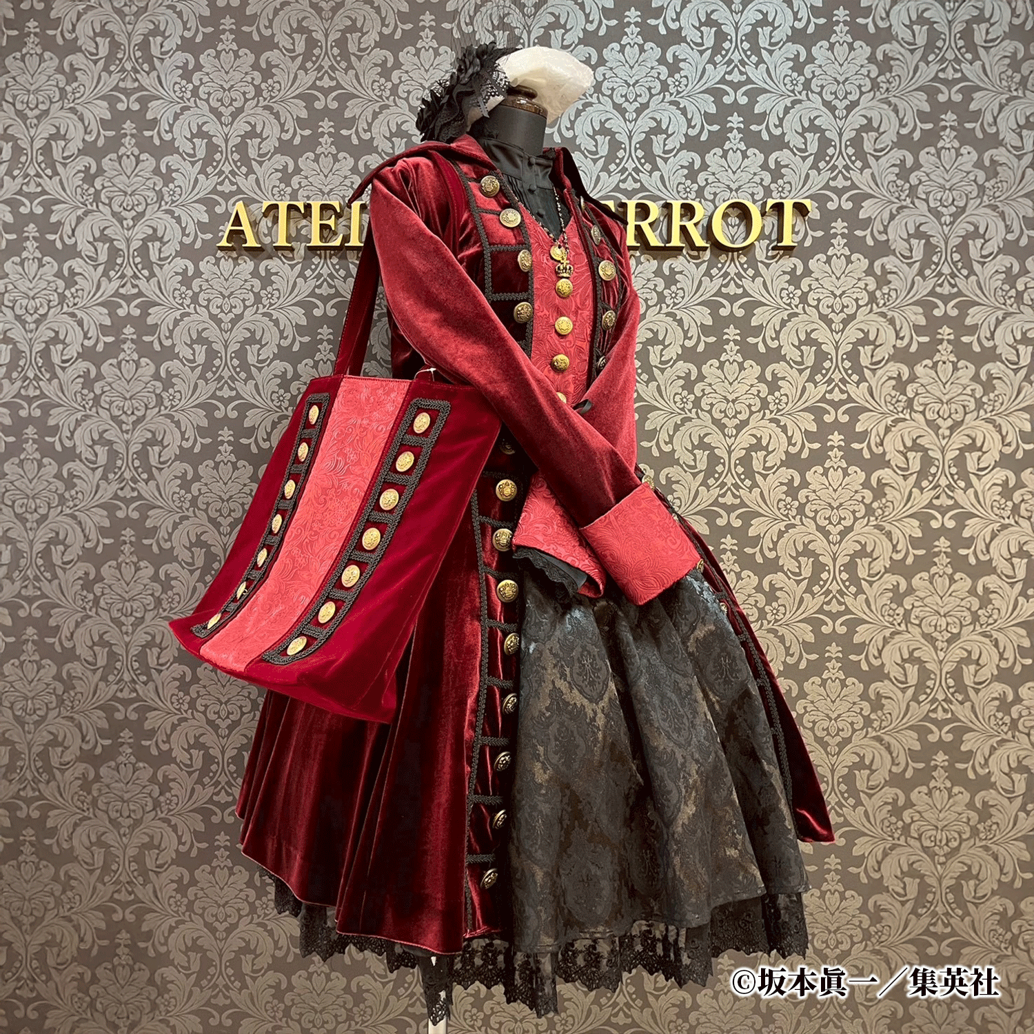 【ATELIER PIERROT】 「 イノサン 」トートバッグ -Gothic Lolita Tote Bag- ワイン/ブラック