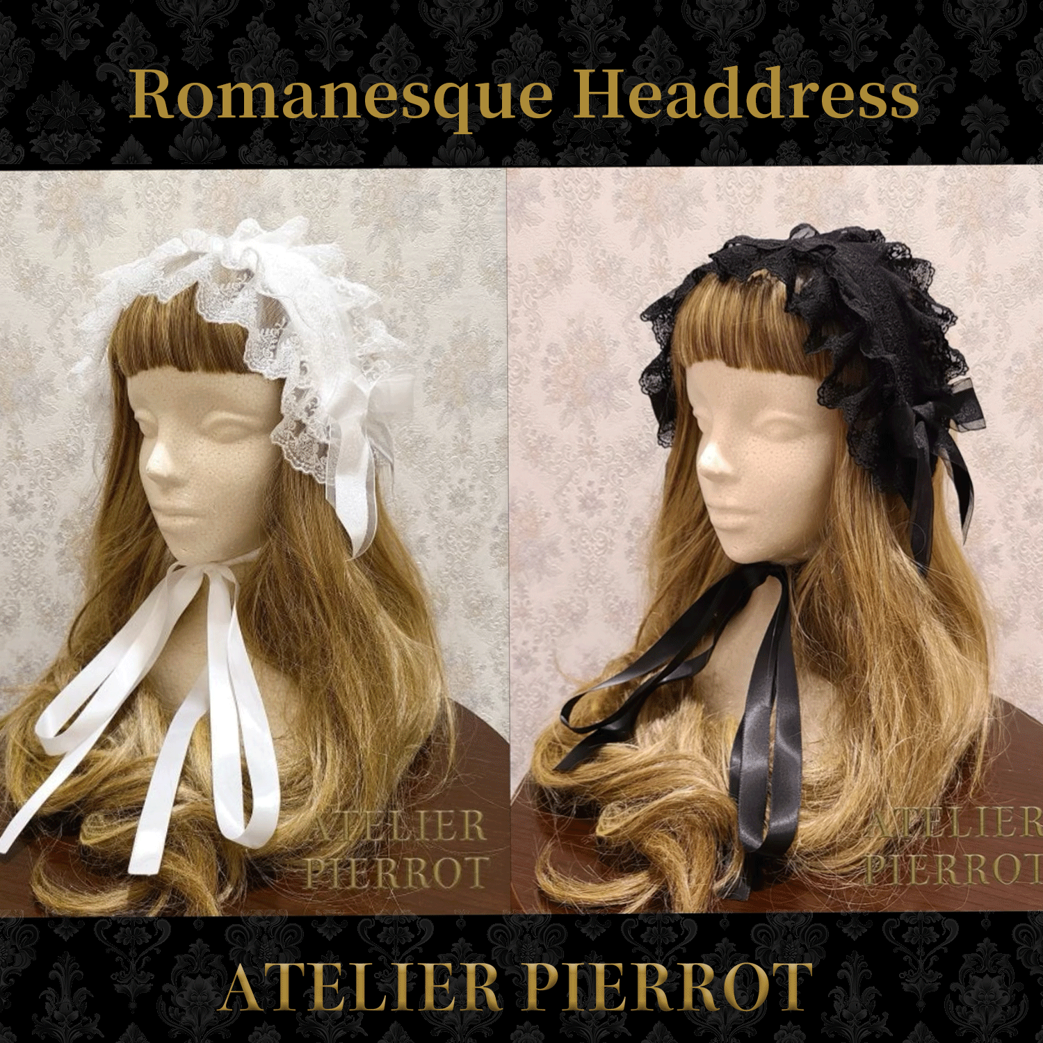 【ATELIER PIERROT】romanesque headdress ホワイト/ブラック