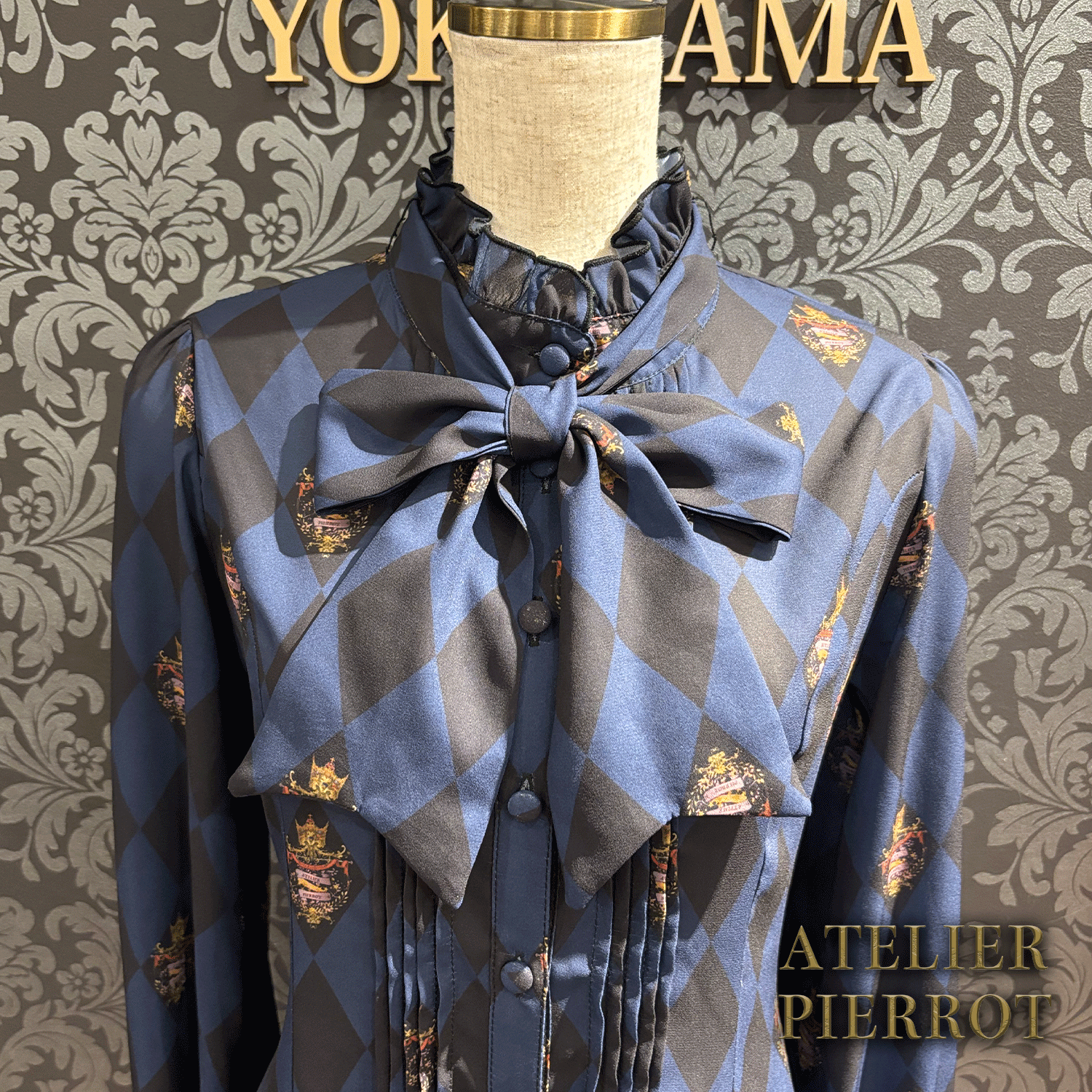 【ATELIER PIERROT“Diamond Circus” Blouse黑色/波尔多/海蓝色