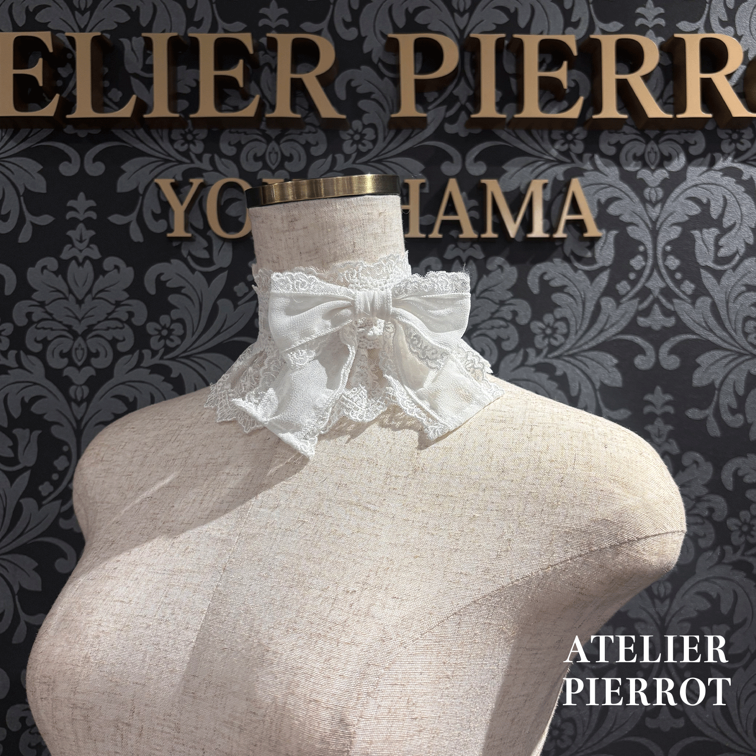 【ATELIER PIERROT】带蕾丝的宽限期螺丝白色/波尔多/紫色/绿色/海军/黑色