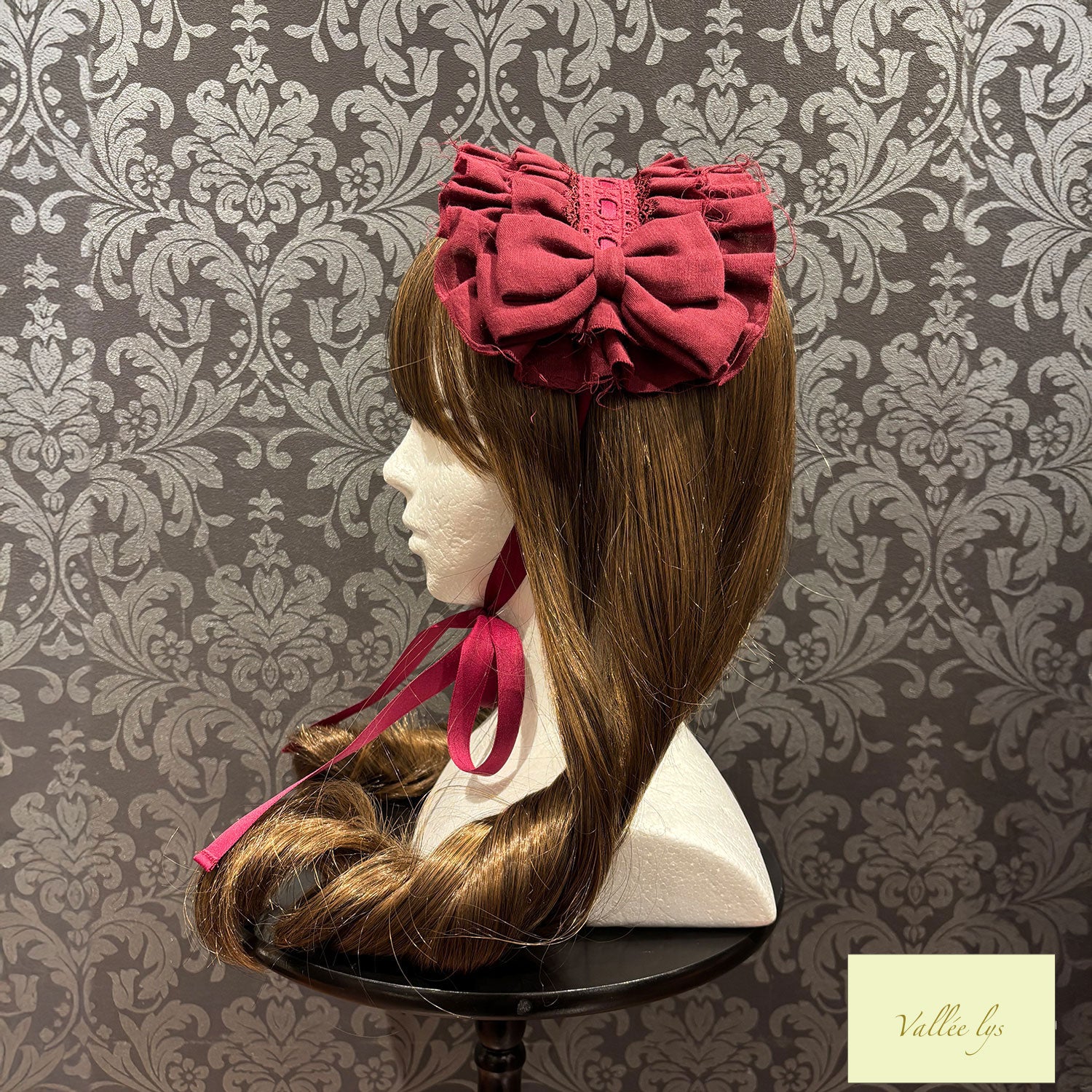 【Vallée lys】ヴァレリス Nonette -Gauze-Headdress ボルドー/グレー/ブラック ★11月下旬~12月上旬発売★