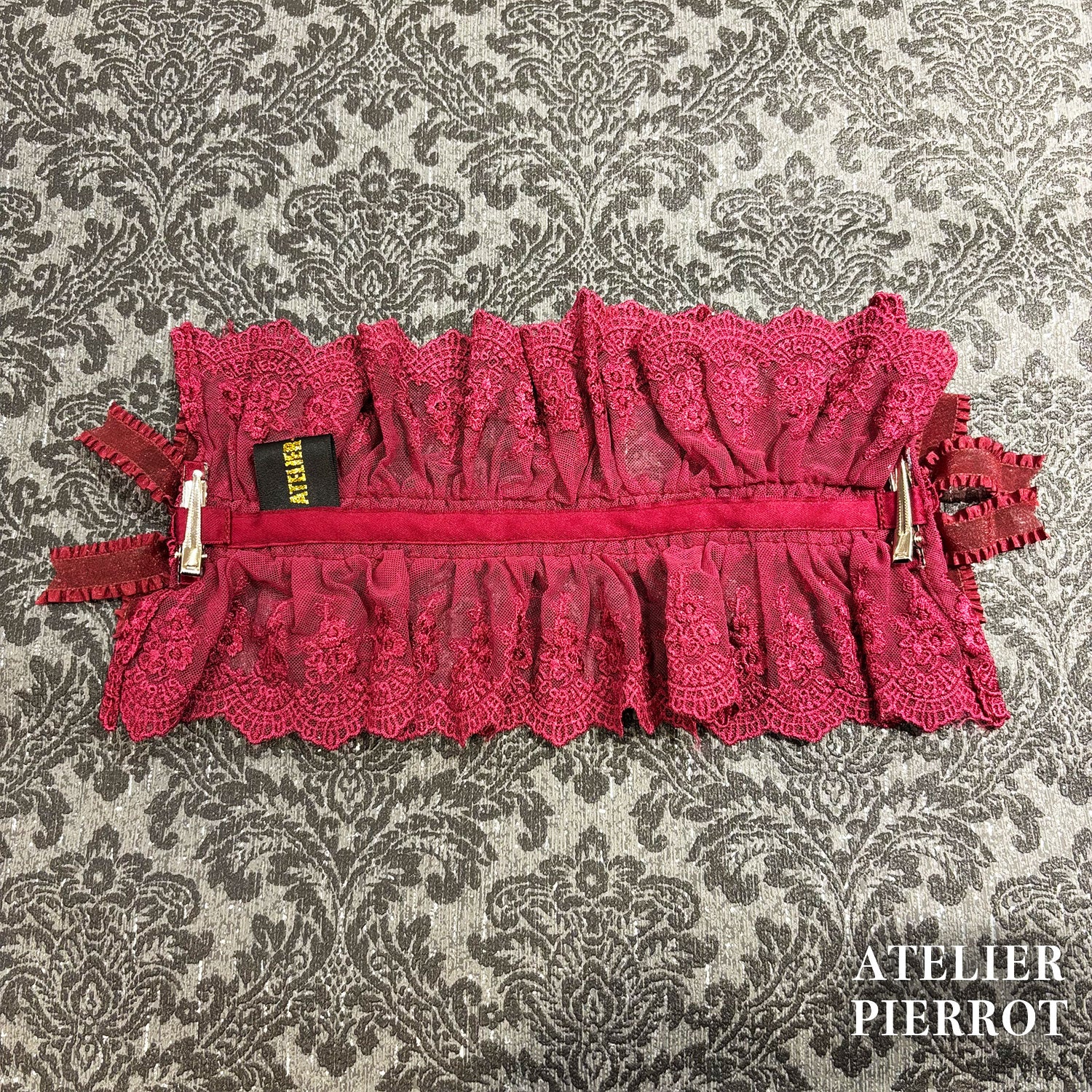 【ATELIER PIERROT】 Mystic Ribbon Lattice HeadDress アイボリー/ ボルドー/ネイビー/ブラック