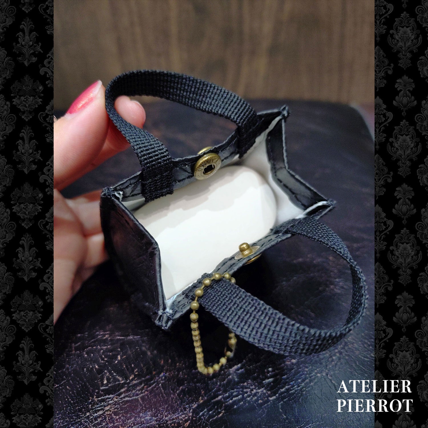 ATELIER-PIERROT】 ★ご予約受付中★ Mini Shopping Bag Charm ダイヤ柄/ブラック