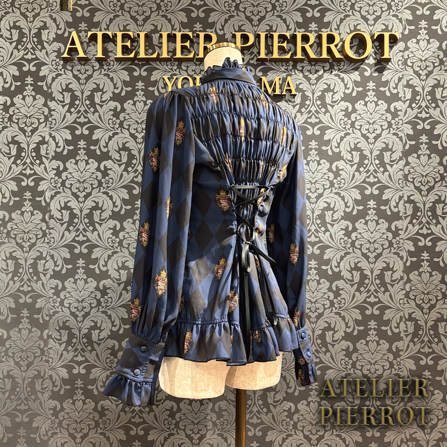 【ATELIER PIERROT】“钻石马戏”上衣黑色/波尔多/海军