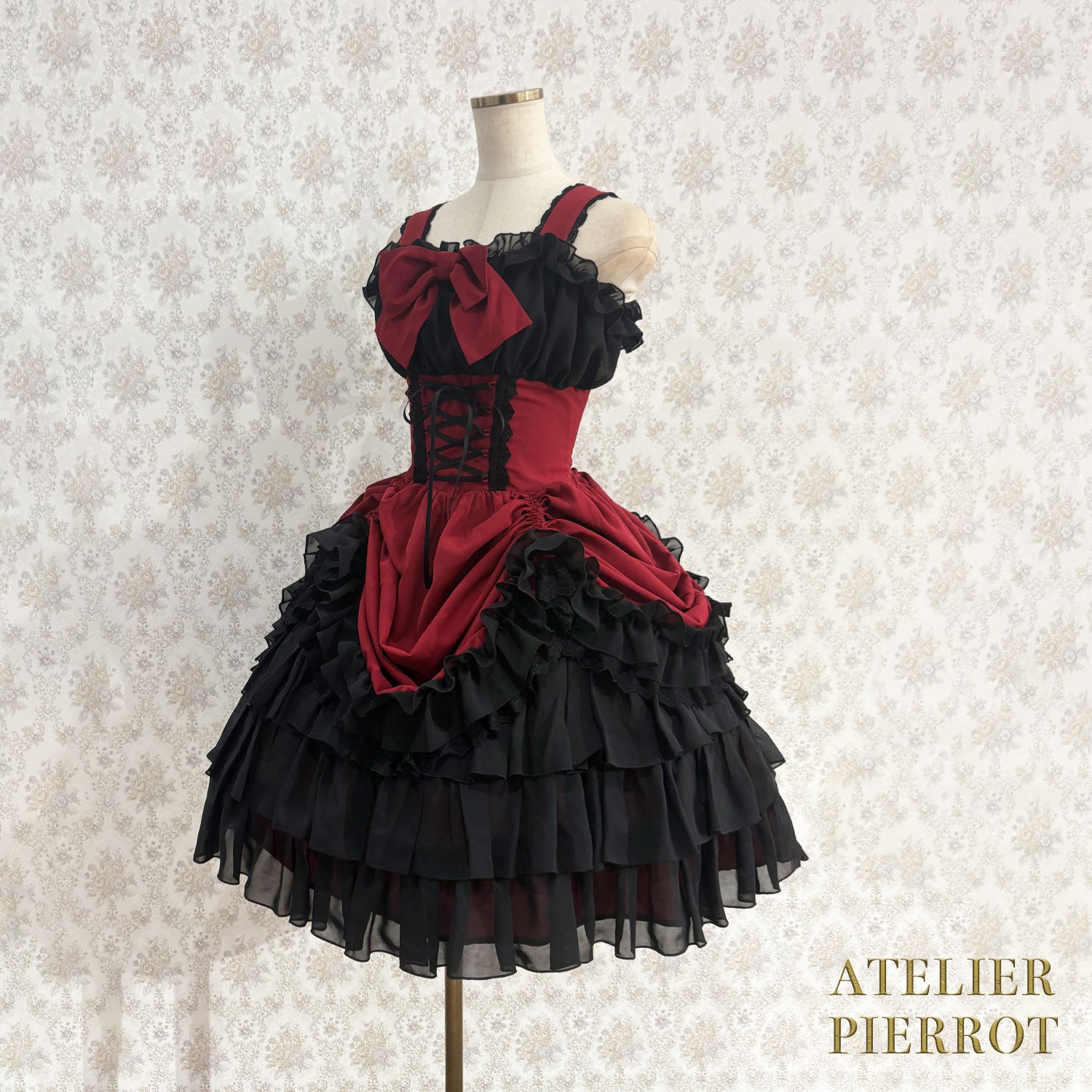 【ATELIER PIERROT】 Eternal Waltz Jumper Skirt ホワイト/ボルドー/パープル/ネイビー/ブラック×ホワイト/ブラック