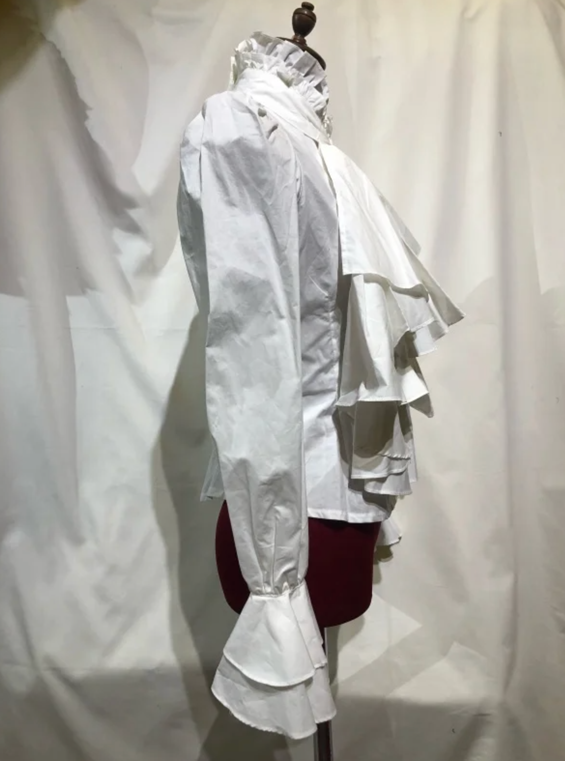 【MARBLE】マーブル ロングタックドレープ十字架タイ付きブラウス:白 Lサイズ