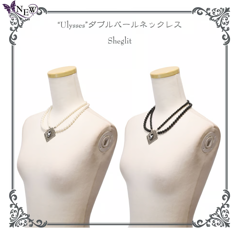 【Sheglit】Sheglit “Ulysses”双珍珠项链白色/黑色