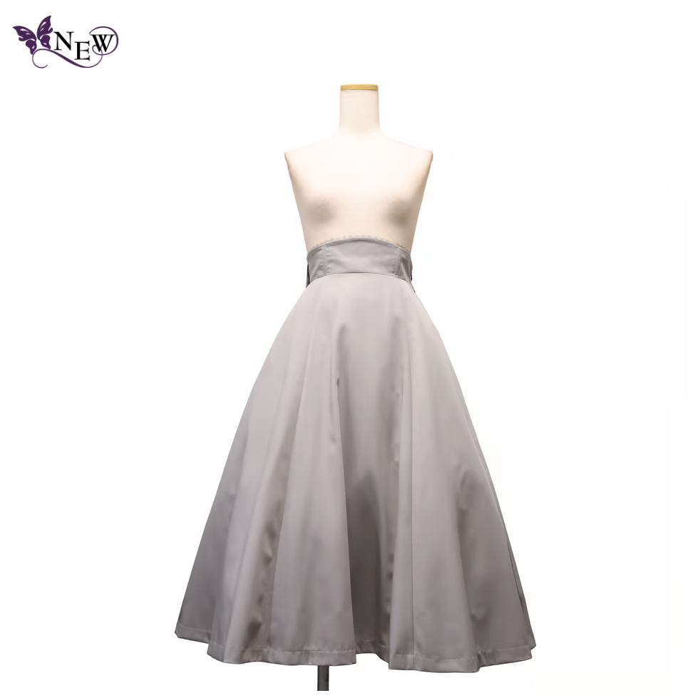 【Sheglit】シェグリット "Victorian"バッスルスカート ライトグレー/ブラック