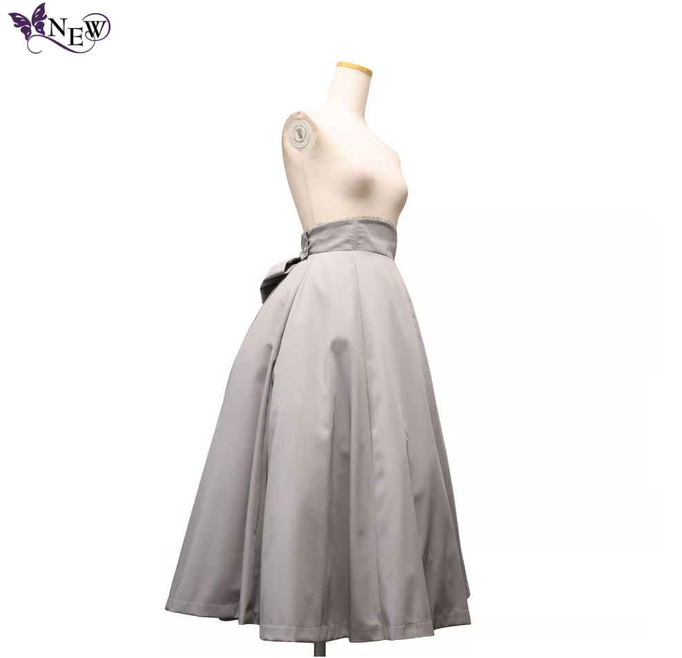 【Sheglit】シェグリット "Victorian"バッスルスカート ライトグレー/ブラック