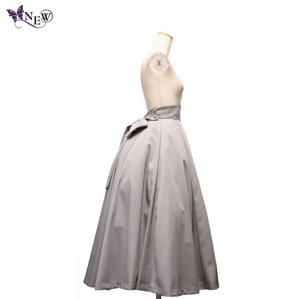 【Sheglit】シェグリット "Victorian"バッスルスカート ライトグレー/ブラック