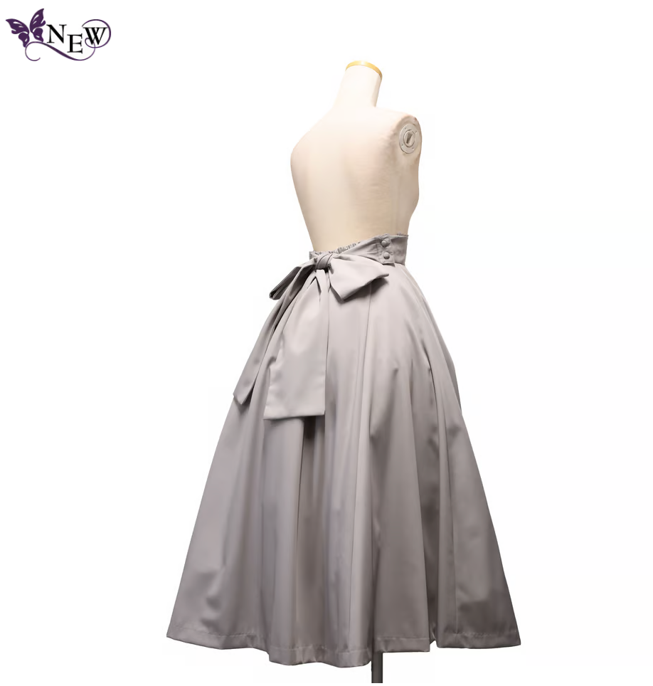 【Sheglit】シェグリット "Victorian"バッスルスカート ライトグレー/ブラック