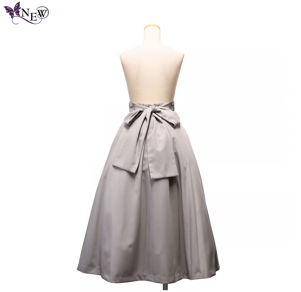 【Sheglit】シェグリット "Victorian"バッスルスカート ライトグレー/ブラック
