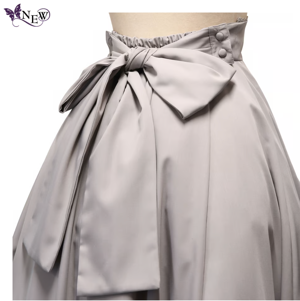【Sheglit】シェグリット "Victorian"バッスルスカート ライトグレー/ブラック