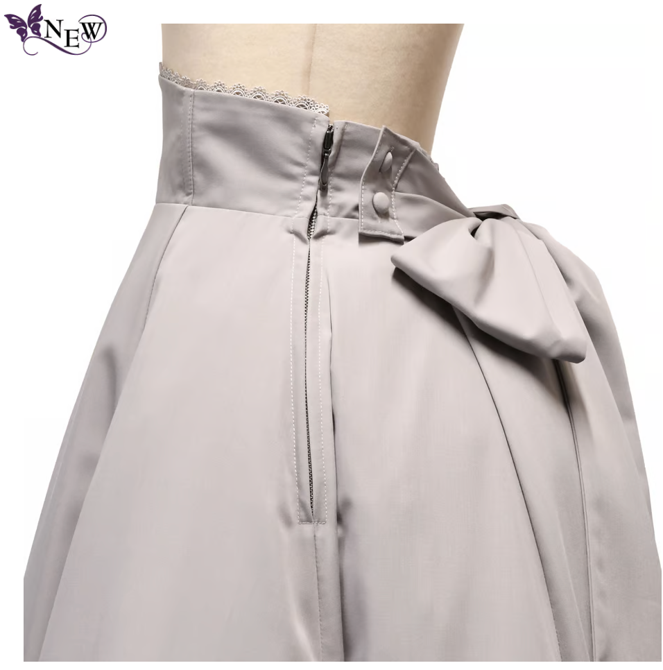 【Sheglit】シェグリット "Victorian"バッスルスカート ライトグレー/ブラック