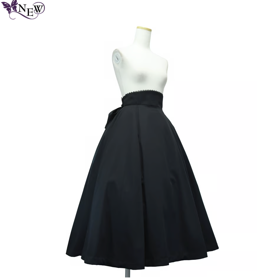 【Sheglit】シェグリット "Victorian"バッスルスカート ライトグレー/ブラック