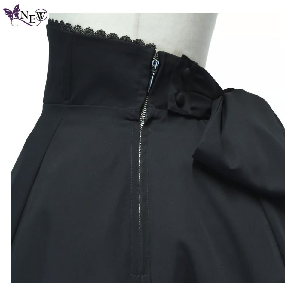 【Sheglit】シェグリット "Victorian"バッスルスカート ライトグレー/ブラック