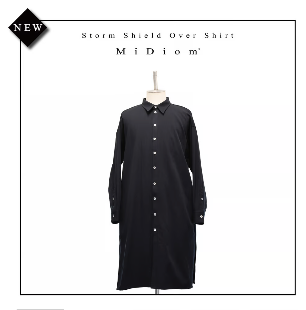 【MiDiom】ミディオム Storm Shield Over Shirt Black