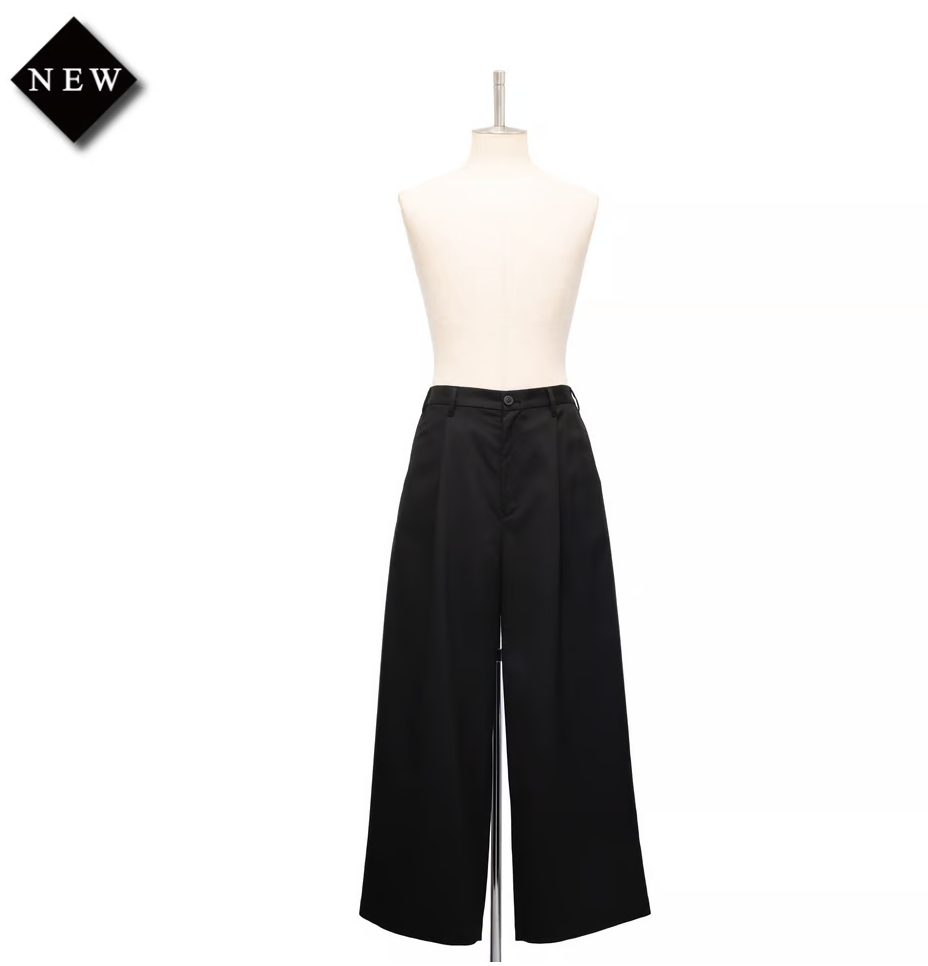 【MiDiom】ミディオム 1Tuck Wide Pants Black