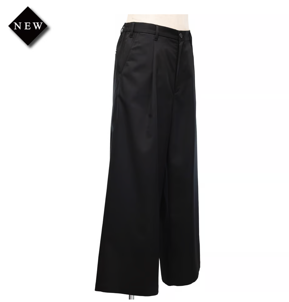 【MiDiom】ミディオム 1Tuck Wide Pants Black
