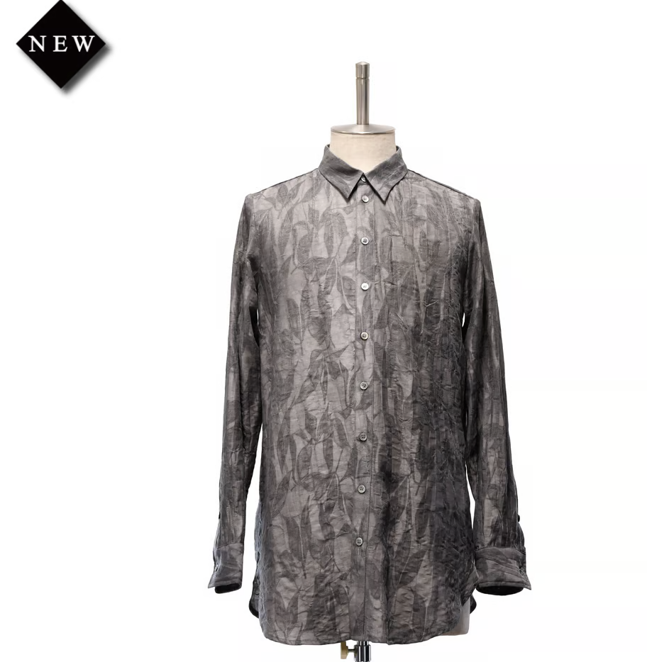 【MiDiom】ミディオム Leaf JQ Long Shirt Gray/Black