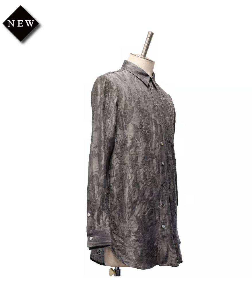 【MiDiom】ミディオム Leaf JQ Long Shirt Gray/Black