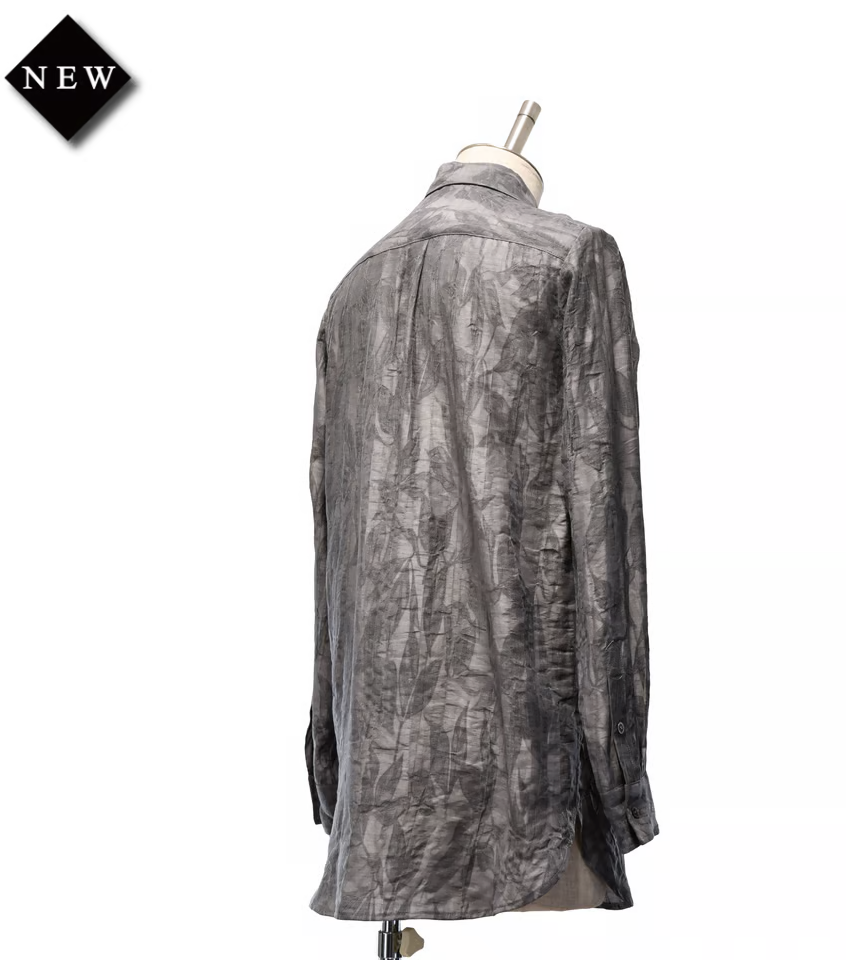 【MiDiom】ミディオム Leaf JQ Long Shirt Gray/Black