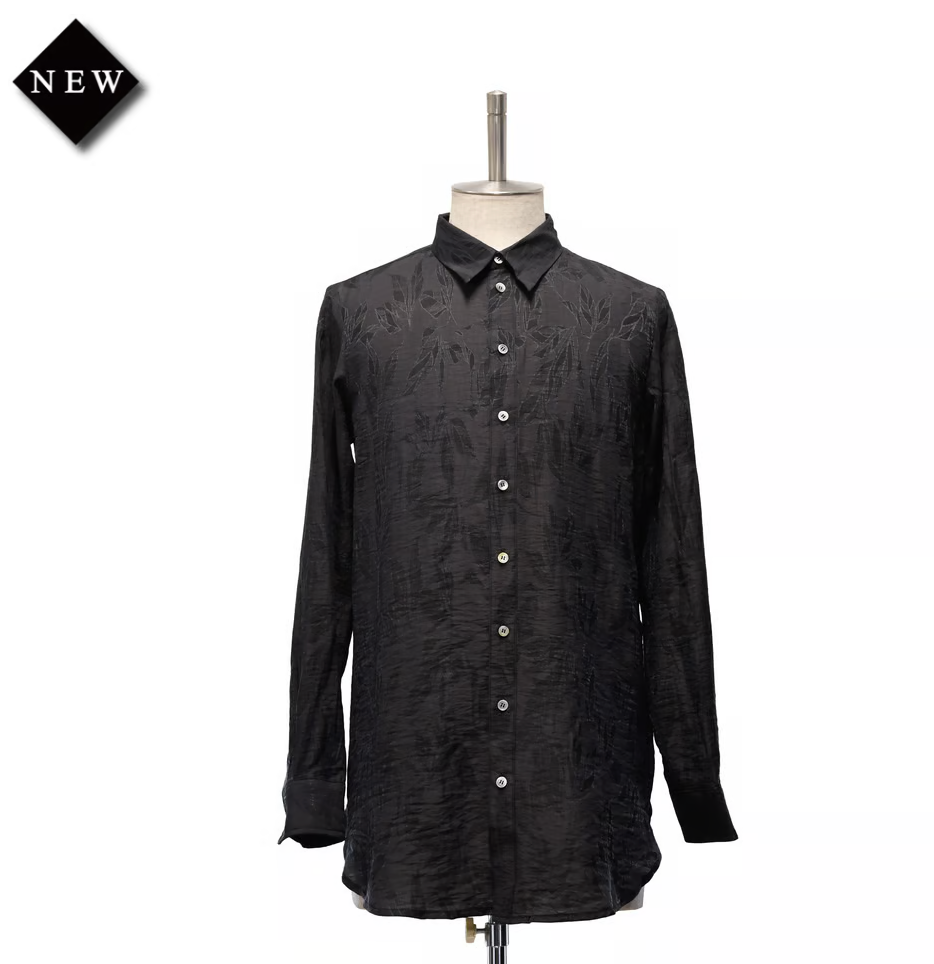 【MiDiom】ミディオム Leaf JQ Long Shirt Gray/Black