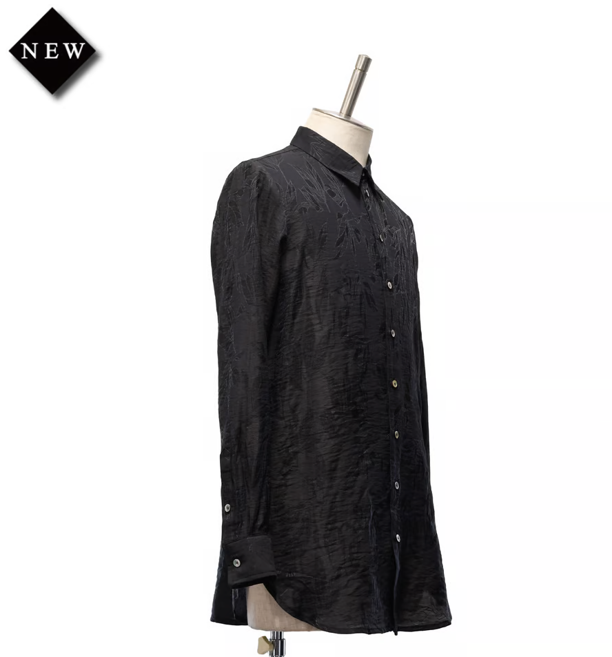 【MiDiom】ミディオム Leaf JQ Long Shirt Gray/Black