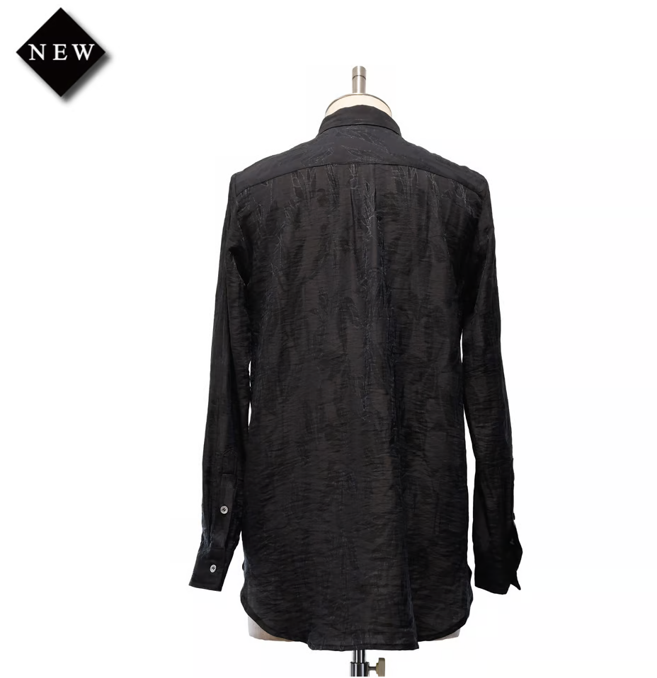 【MiDiom】ミディオム Leaf JQ Long Shirt Gray/Black