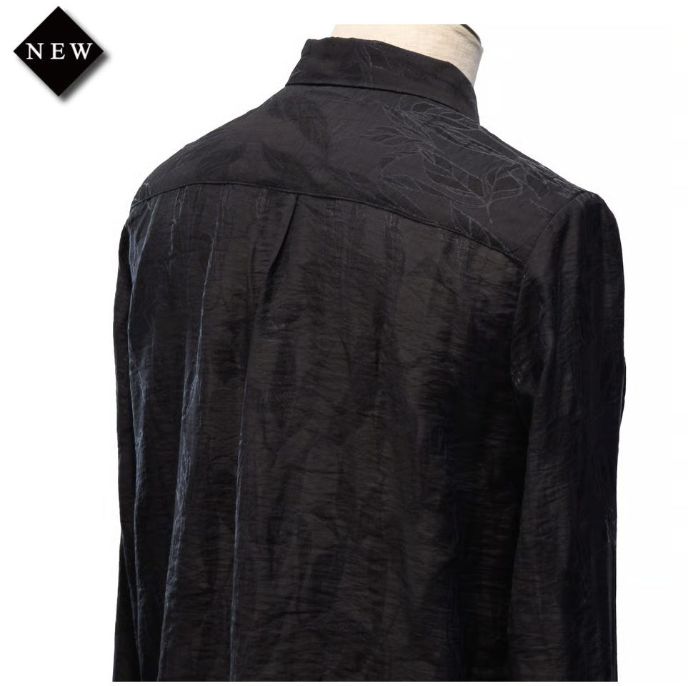【MiDiom】ミディオム Leaf JQ Long Shirt Gray/Black