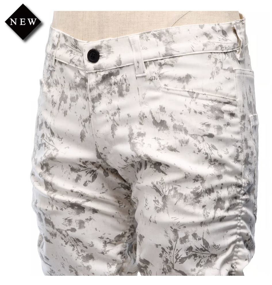 【MiDiom】ミディオム Printed Shirring Pants White/Grey/ブラック