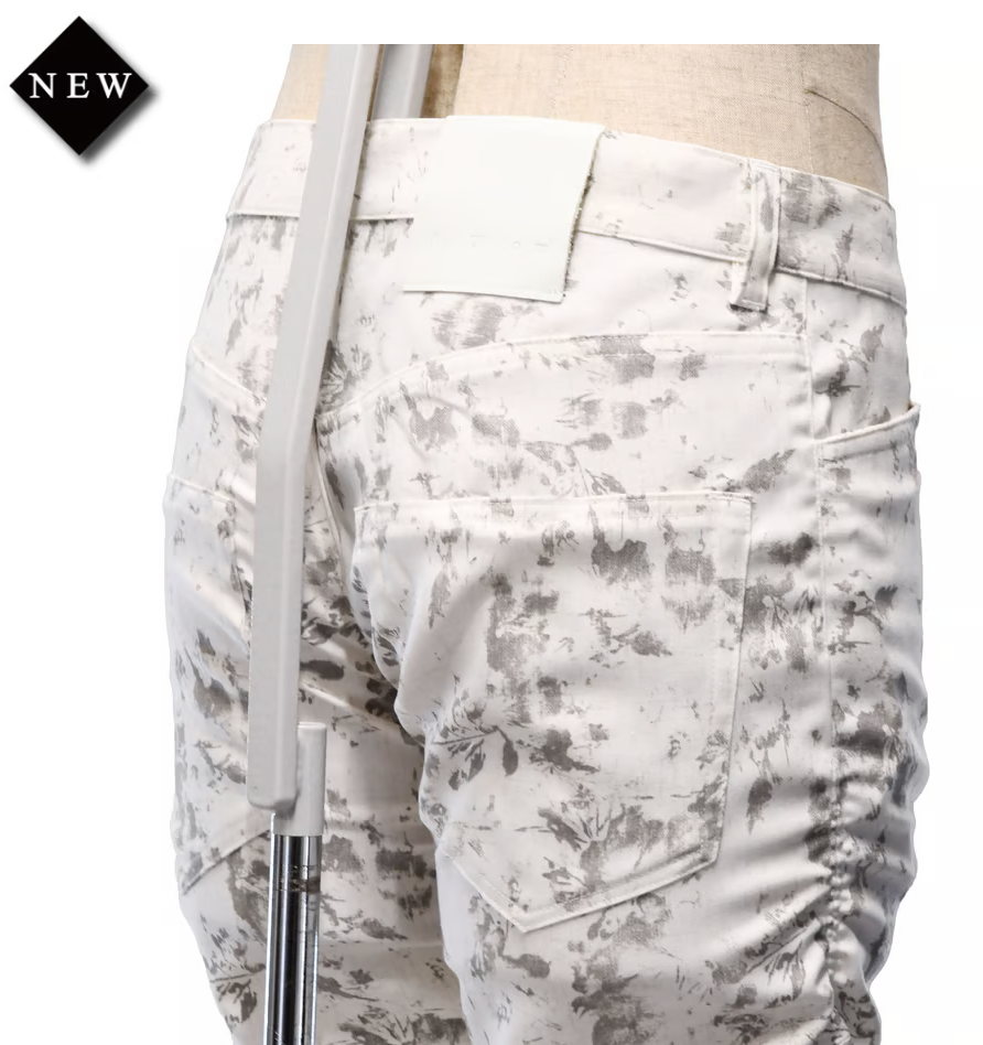 【MiDiom】ミディオム Printed Shirring Pants White/Grey/ブラック