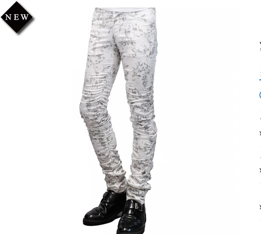 【MiDiom】ミディオム Printed Shirring Pants White/Grey/ブラック