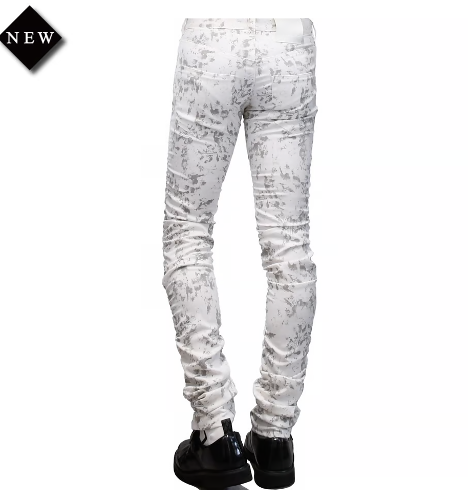 【MiDiom】ミディオム Printed Shirring Pants White/Grey/ブラック