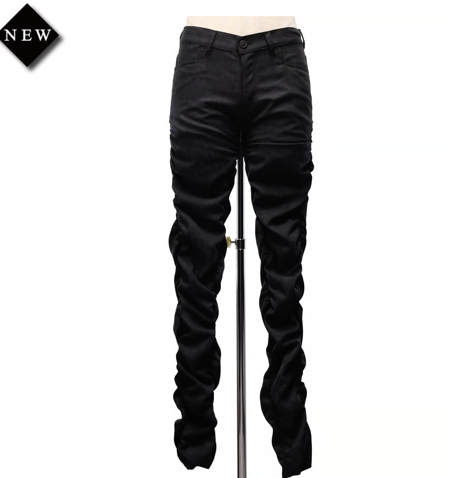 【MiDiom】ミディオム Printed Shirring Pants White/Grey/ブラック