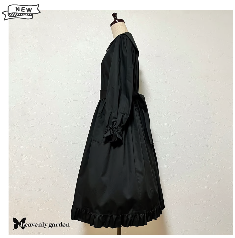 【heavenly garden 】ヘヴンリィ ガーデン 黒猫セーラーワンピース・真っ黒