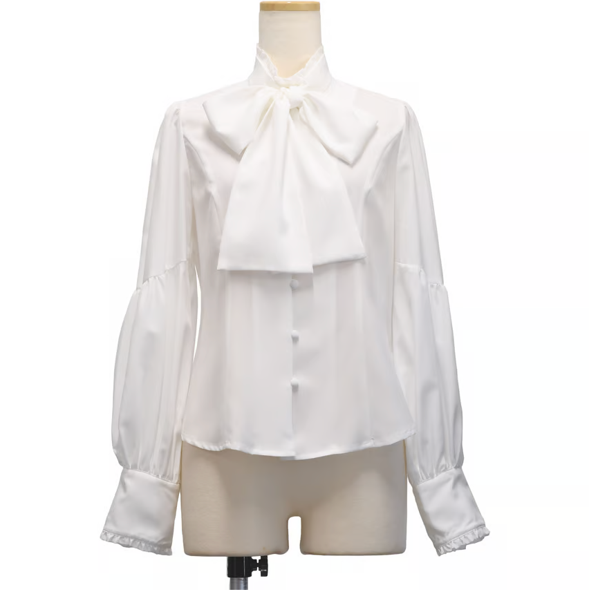 【Sheglit】シェグリット "Governess"ドレスブラウス ホワイト/グレー/ダークグリーン/ブラック