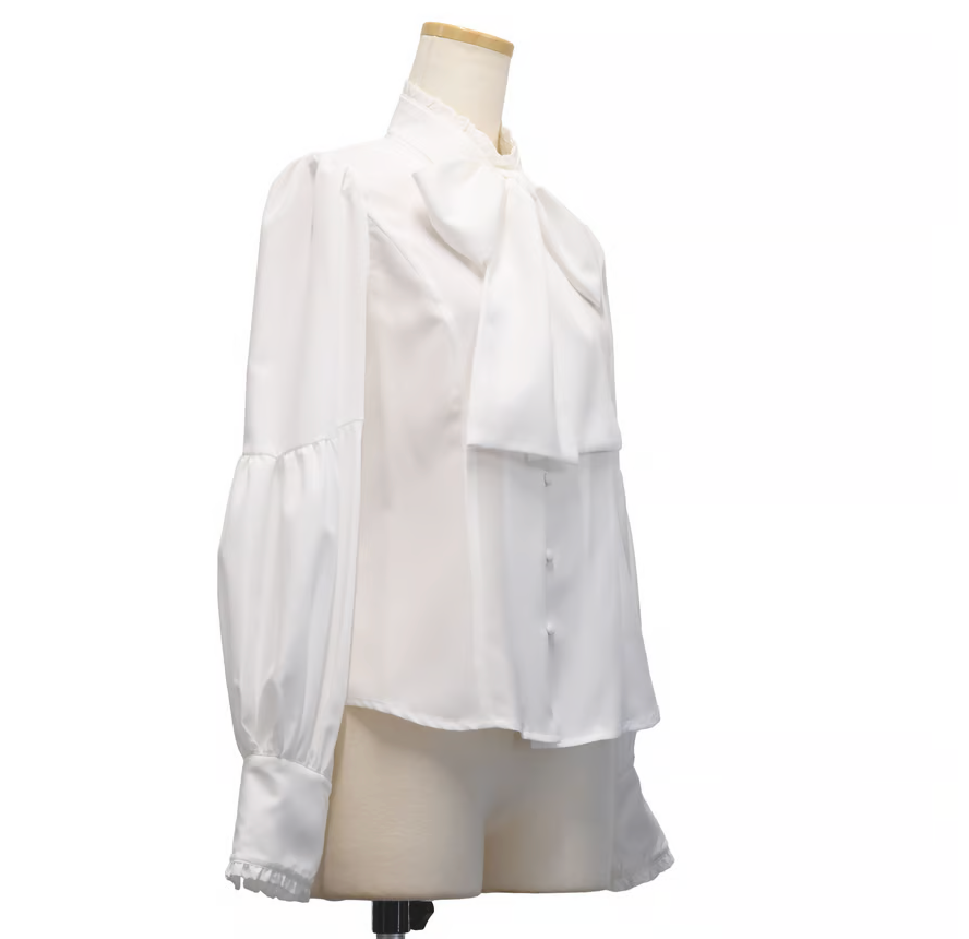 【Sheglit】シェグリット "Governess"ドレスブラウス ホワイト/グレー/ダークグリーン/ブラック