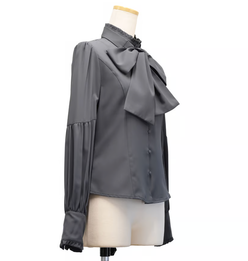 【Sheglit】シェグリット "Governess"ドレスブラウス ホワイト/グレー/ダークグリーン/ブラック