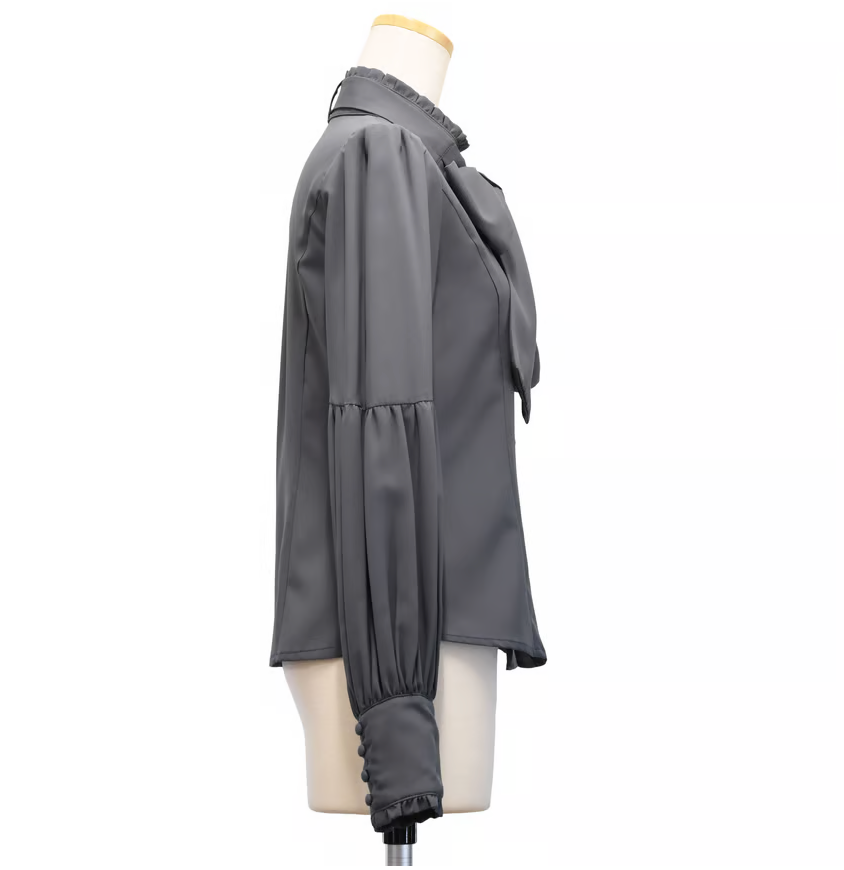 【Sheglit】シェグリット "Governess"ドレスブラウス ホワイト/グレー/ダークグリーン/ブラック