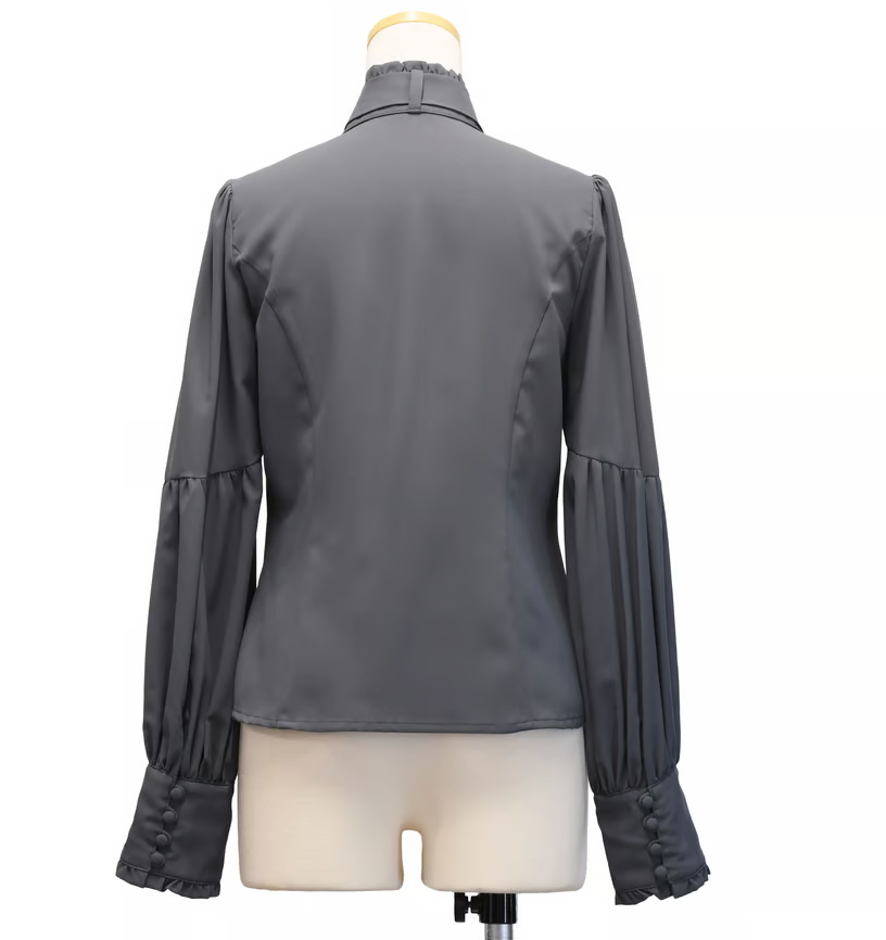 【Sheglit】シェグリット "Governess"ドレスブラウス ホワイト/グレー/ダークグリーン/ブラック