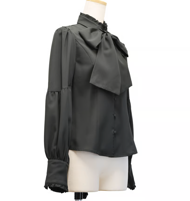 【Sheglit】シェグリット "Governess"ドレスブラウス ホワイト/グレー/ダークグリーン/ブラック