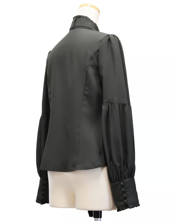 【Sheglit】シェグリット "Governess"ドレスブラウス ホワイト/グレー/ダークグリーン/ブラック