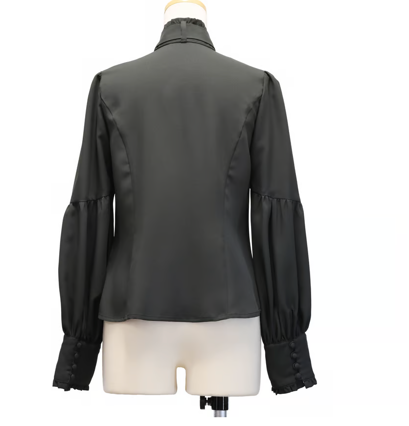 【Sheglit】シェグリット "Governess"ドレスブラウス ホワイト/グレー/ダークグリーン/ブラック