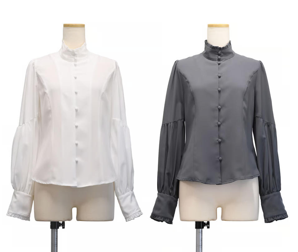 【Sheglit】シェグリット "Governess"ドレスブラウス ホワイト/グレー/ダークグリーン/ブラック