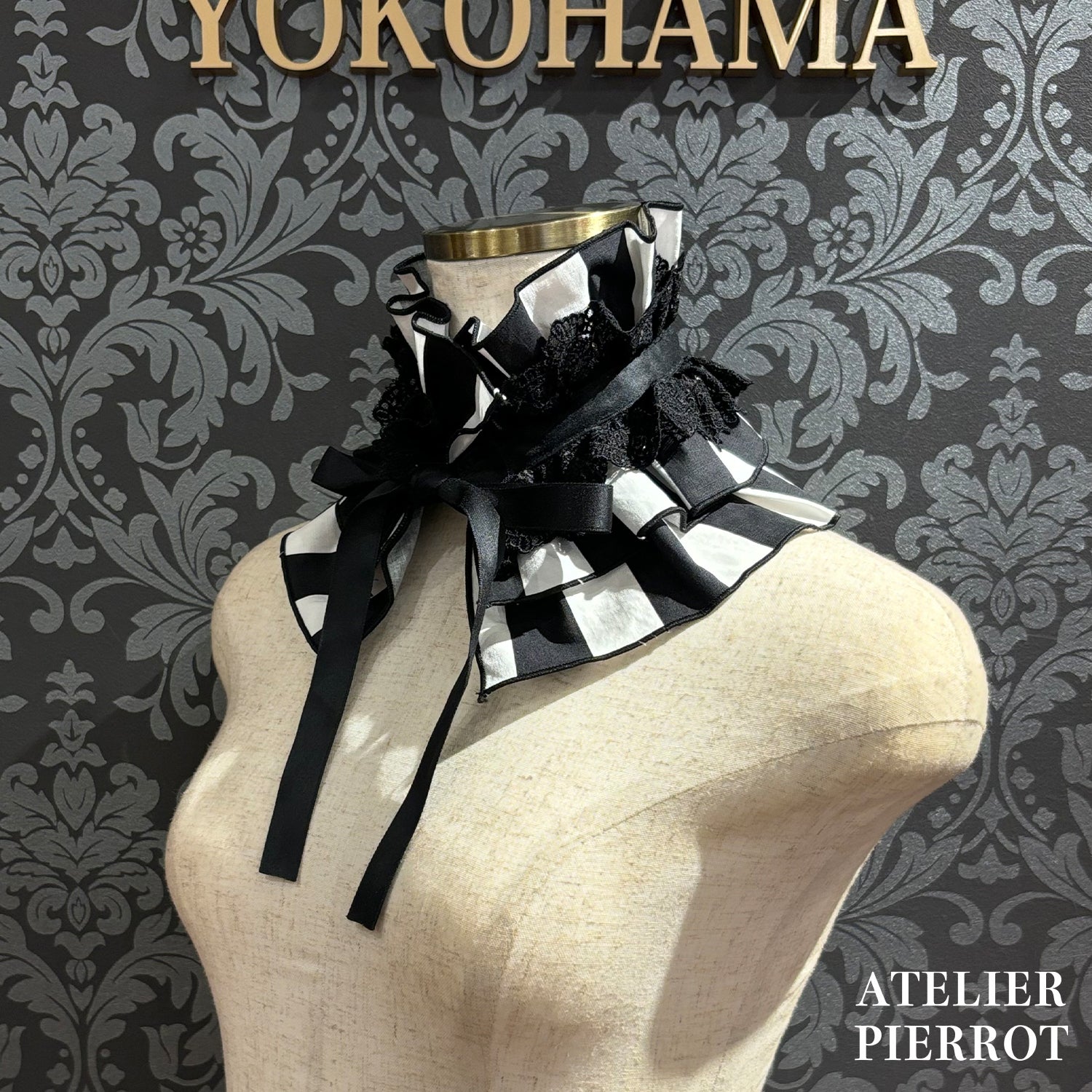 【ATELIER PIERROT】 ★Jetzt Reservierungen entgegennehmen★ Marionetten-Korsett-Rock-Set gestreift/Black
