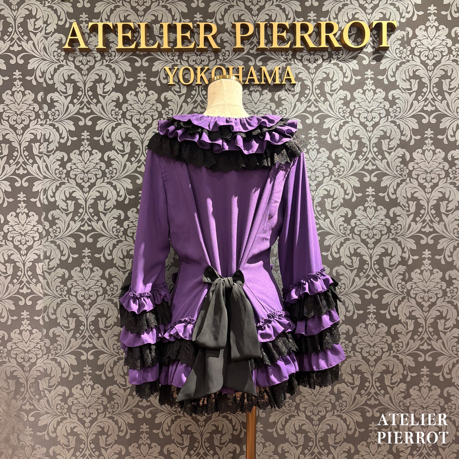【ATELIER PIERROT】 ★예약 상품★ Black Mischief CardiganWhite/Bordeaux/Purple/Black×White/Black