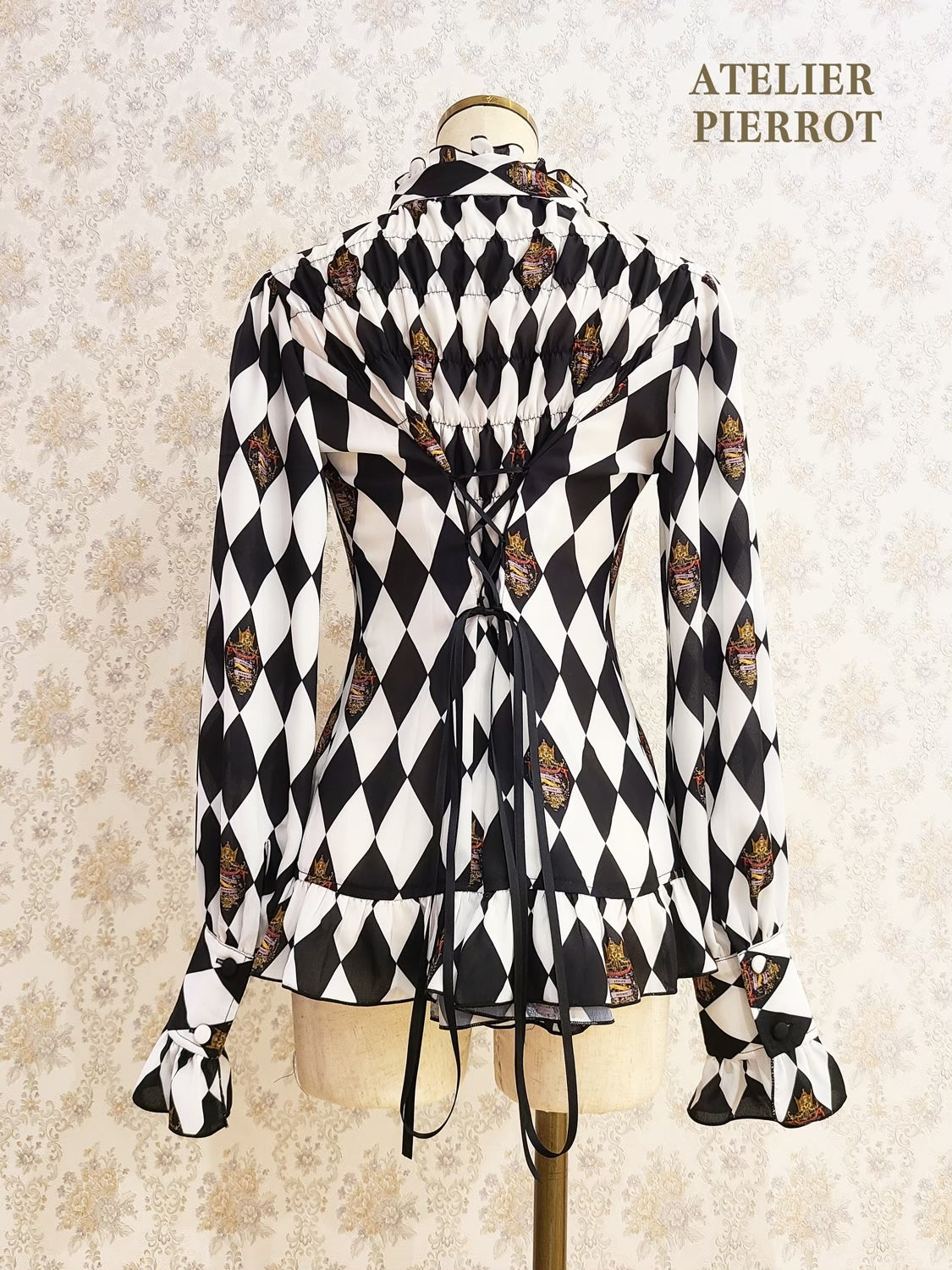 【ATELIER PIERROT“Diamond Circus” Blouse黑色/波尔多/海蓝色