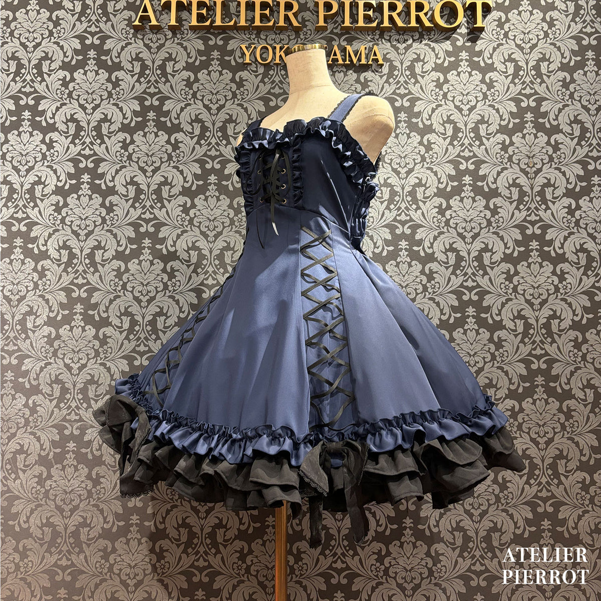 【ATELIER PIERROT】 ★ご予約受付中★ AdenophoraBabydoll Jumperskirt ホワイト/ボルドー/パープル/ネイビー/ブラック